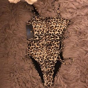 Leopard Lace-Up One Piece